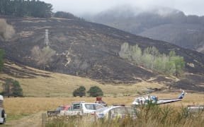 A fire blackened area in the Port Hills, Christchurch.