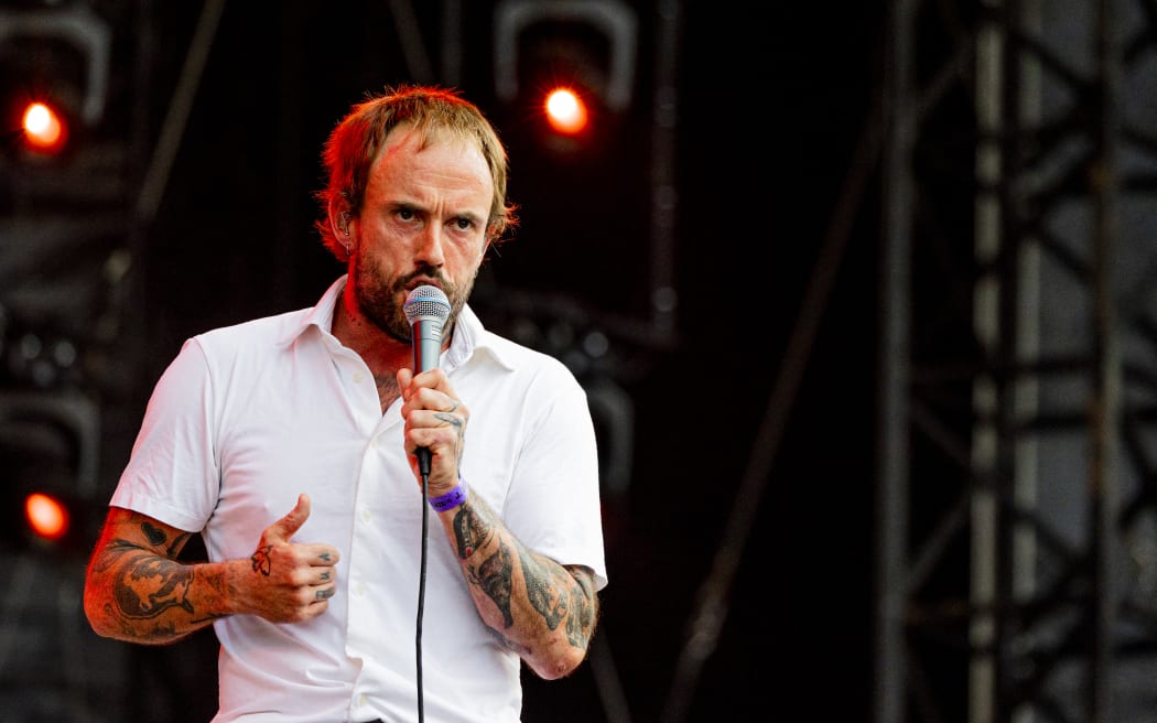Idles frontman Joe Talbot performing in Paris in July 2022.