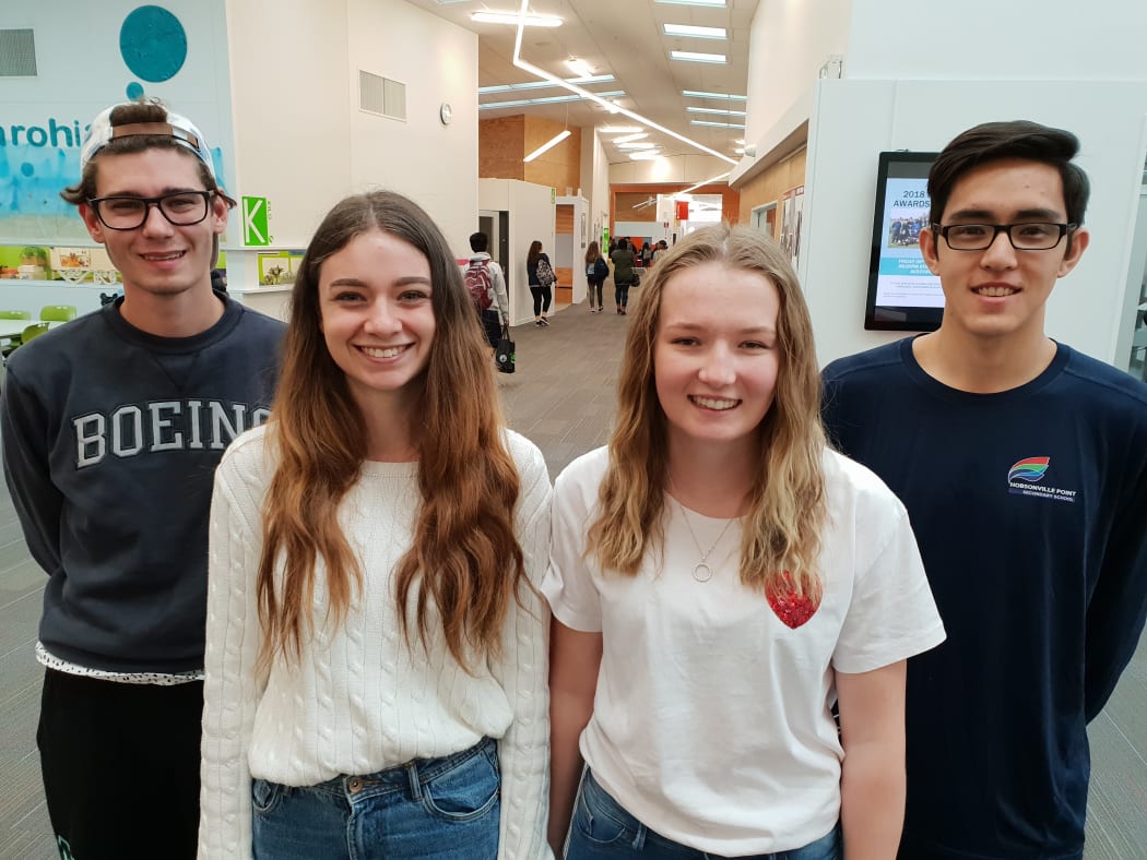 Angus Lynch, Jennifer Berry, Molly Scott, Jalen Wilson at Hobsonville Point Secondary School