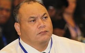 Chair Constitutional Review Committee, Nauru Parliament, Hon. Lionel Aingimea and Deputy Clerk to Solomon Parliament, Mr David Kusilifu.