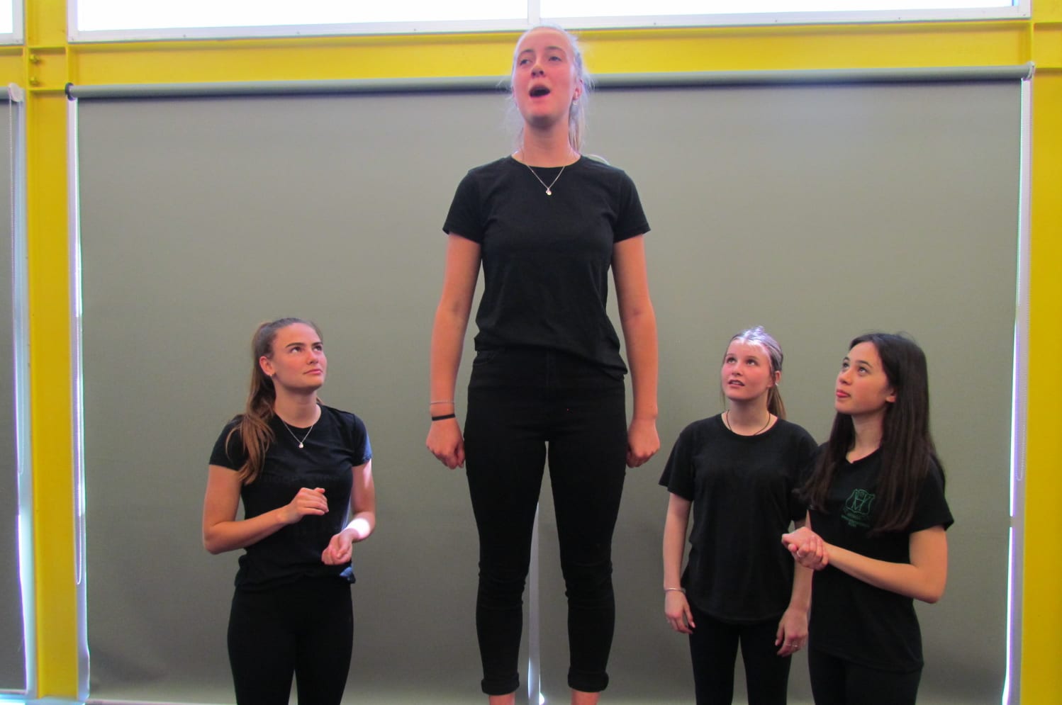 St Oran's College College Girls play about prostitute reform. In rehearsal: Phoebe,  McKenzie, Tylor and Emma.