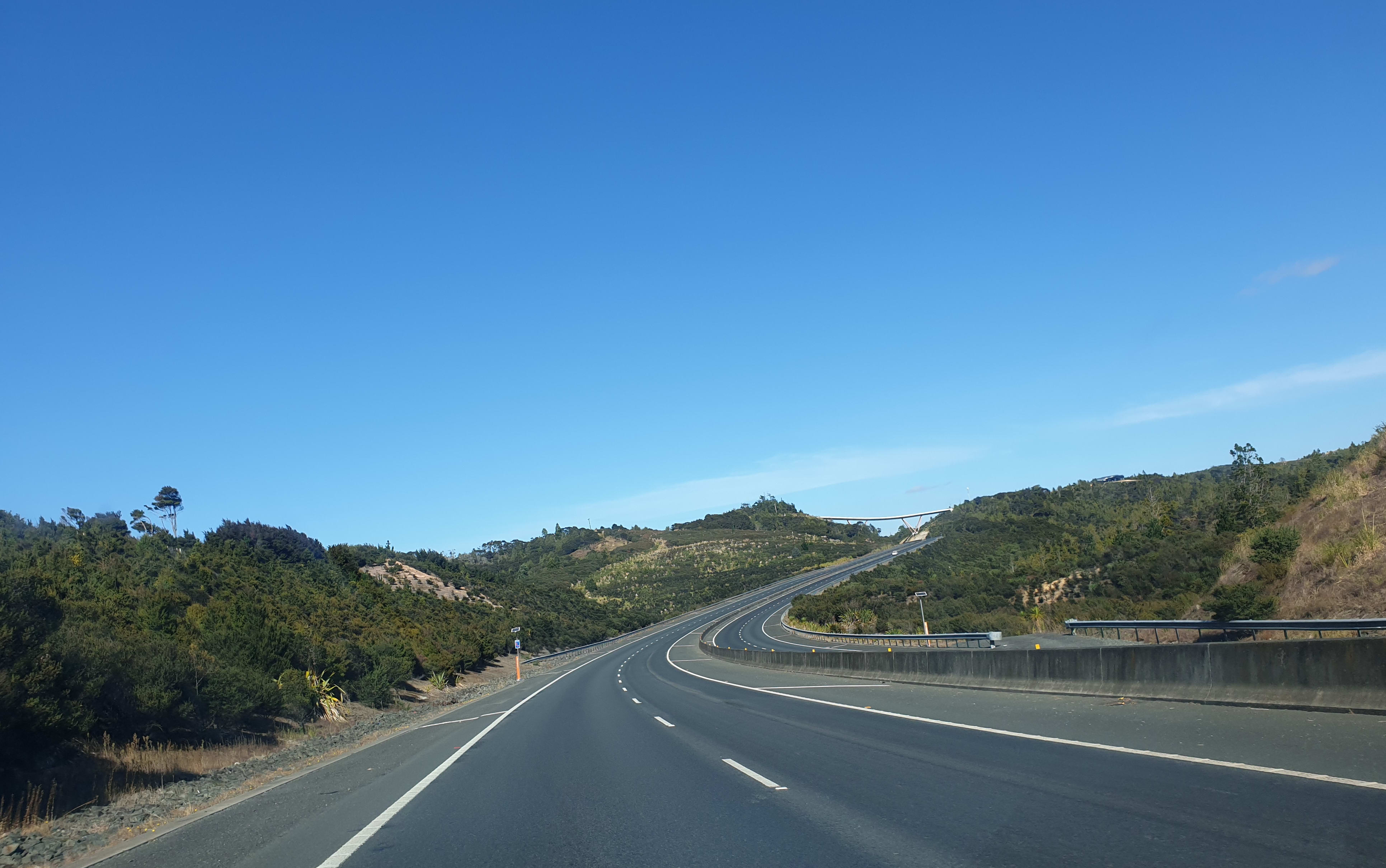 SH1 in Warkworth, north of Auckland during covid-19 coronavirus lockdown on good friday