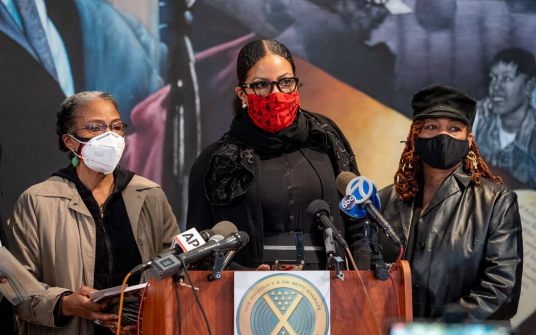 Malcolm X's daughters Qubiliah Shabazz (left), Ilyasah Shabazz (centre) and Gamilah Shabazz (right) say the FBI and New York police conspired in his father's assassination.