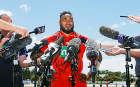Ma'a Nonu talks to the media ahead of the Blues opening match of the Super rugby season.