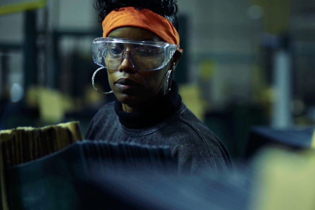 Shawnea Rosser on the Fuyao production line in American Factory.