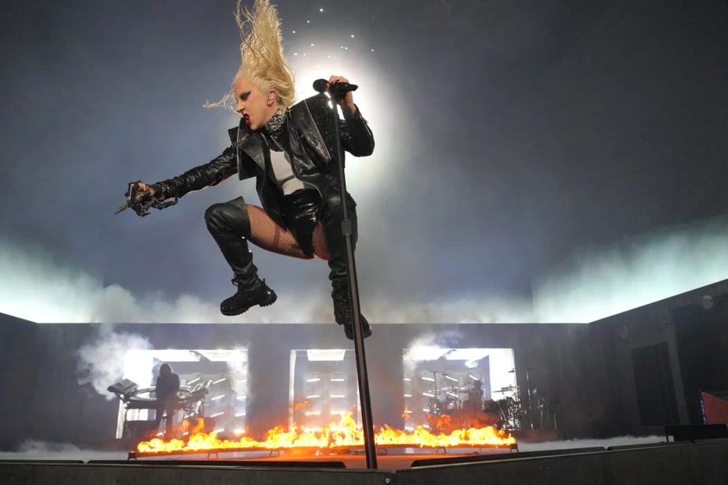 Lady Gaga performs in the 2024 concert film Gaga Chromatica Ball