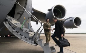 US Secretary of State Antony Blinken boarding a plane at an air force base in Maryland on Friday, to head to Europe to visit Ukraine.