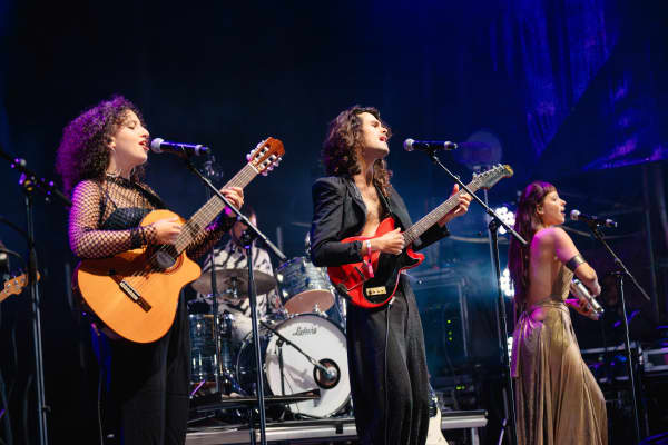 Brazilian musical group Bala Desejo performing at WOMAD 2025 in New Plymouth.