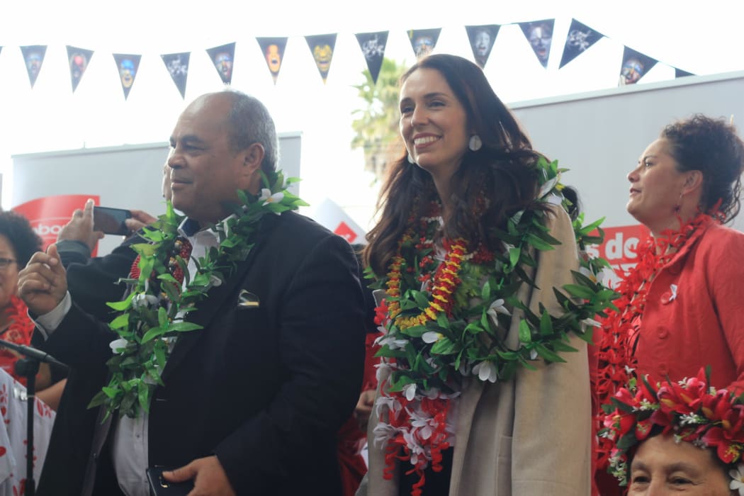 Aupito Su'a William Sio and Jacinda Ardern