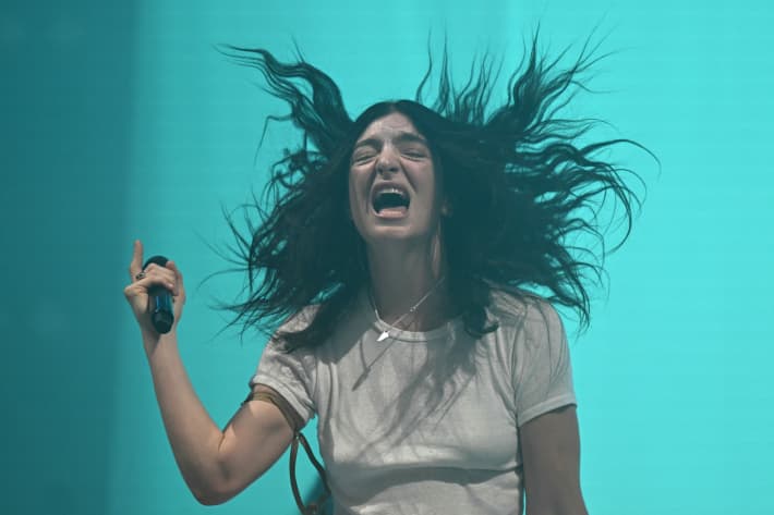 New Zealand singer-songwriter Lorde performs on the Woodsies Stage on the third day of the Glastonbury festival on 27 June, 2025.
