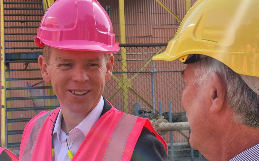 Prime Minister Chris Hipkins visiting the Auckland-based Chelsea Sugar Factory on 20 April 2023.