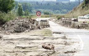 Debris remains but this bridge on Reu Reu road is now accessible.