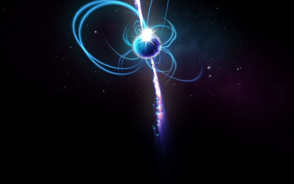 An artist’s impression of what the object might look like if it’s a magnetar. Magnetars are incredibly magnetic neutron stars, some of which sometimes produce radio emission. Known magnetars rotate every few seconds, but theoretically, "ultra-long period magnetars" could rotate much more slowly.