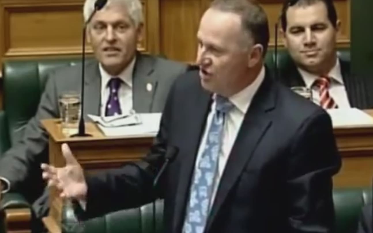 John Key ejected from Parliament.