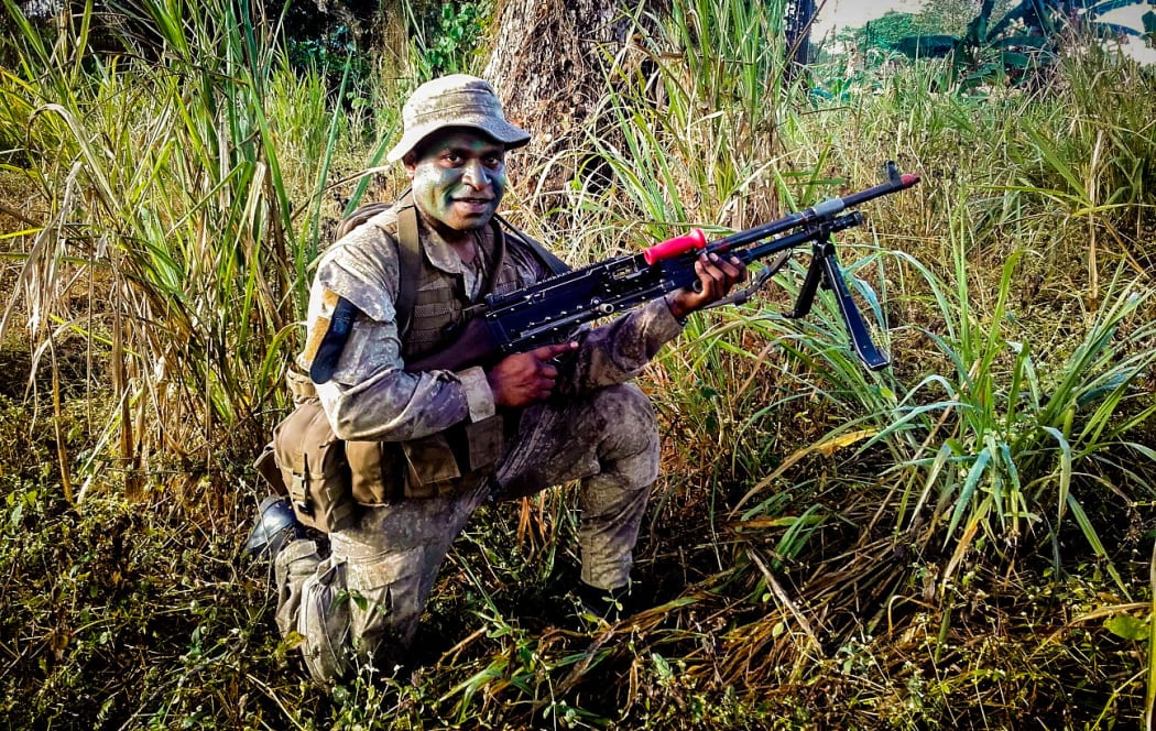 Officer cadet Nathan Muli from Papua New Guinea.