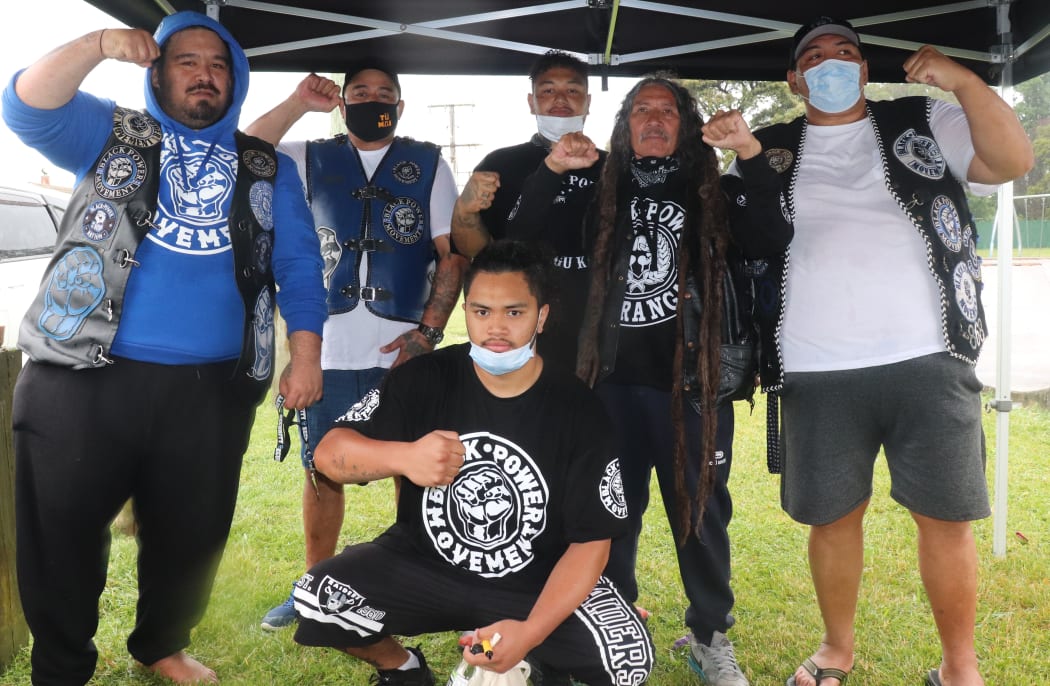 Black Power members turned up to get vaccinated at a small park in the Gisborne suburb of Mangapapa.