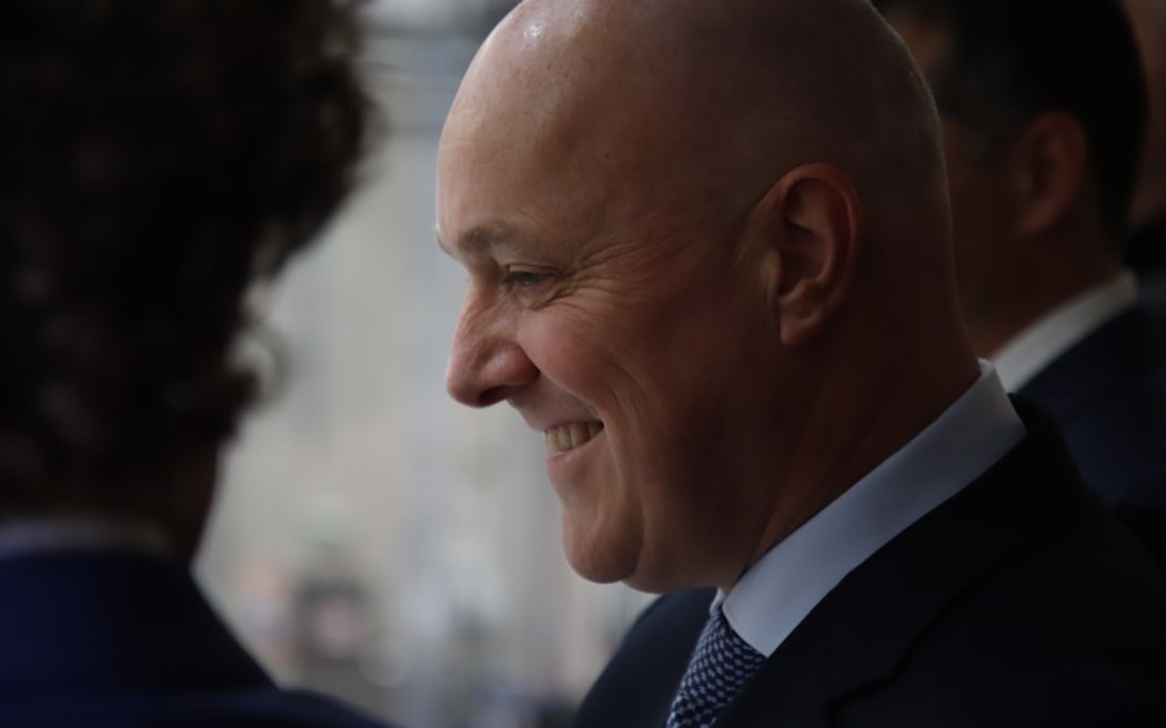 National Party leader Christopher Luxon at Rocket Lab in Auckland following an announcement about the space industry.