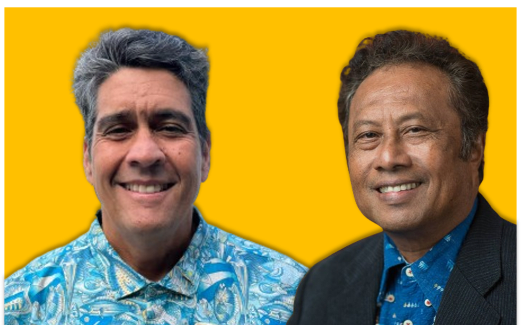 Brothers-in-law: President Surangel Whipps Jr, left, will face former president Tommy Remengesau Jr in the polls on 5 November - the same date as the United States election.