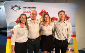 Toni Cranko, third from left, with surf life saving colleagues.