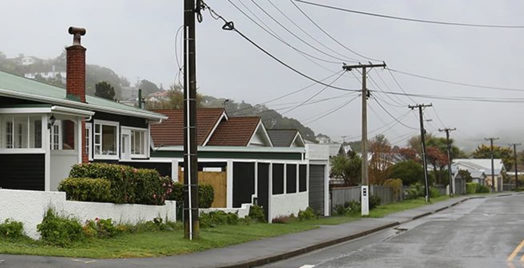 Houses, street corner.