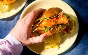 Sam Parish's Shake and Bake Kimchi Chicken Burgers