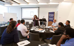 Dr Rebecca Levine running a workshop on a new mosquito app