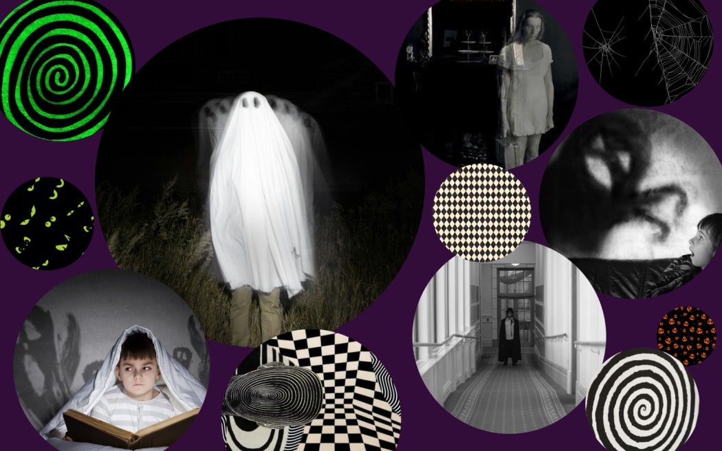 A collage made of bubbles with images and patterns inside them.