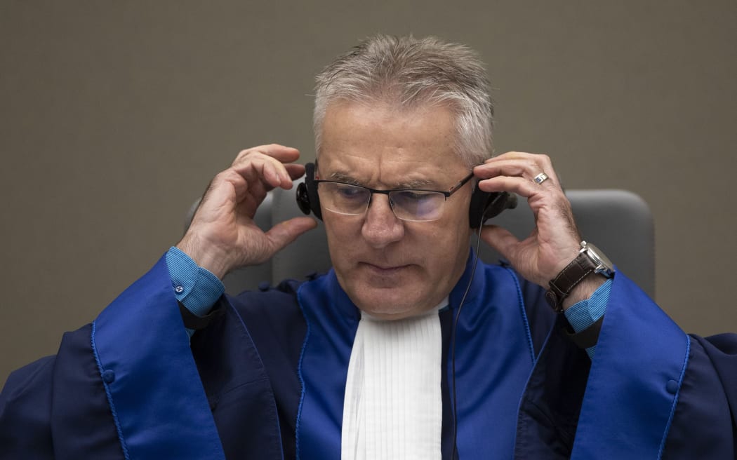 ICC judge Robert Fremr sits during the former Congolese militia leader Bosco Ntaganda "Terminator" trial in the courtroom of the International Criminal Court in The Hague, on November 7, 2019. -