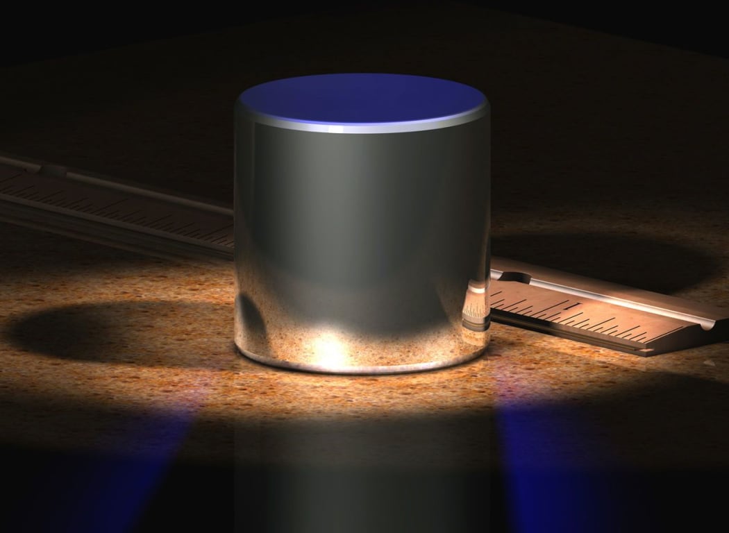 CGI image of the international prototype kilogram (IPK)