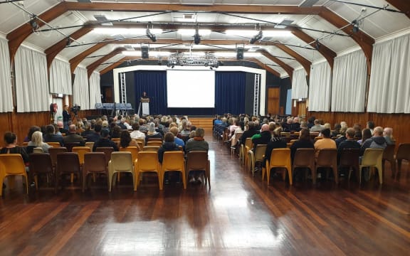 About 160 people attended the meeting at the school last night to hear from Ministry of Education and school staff.