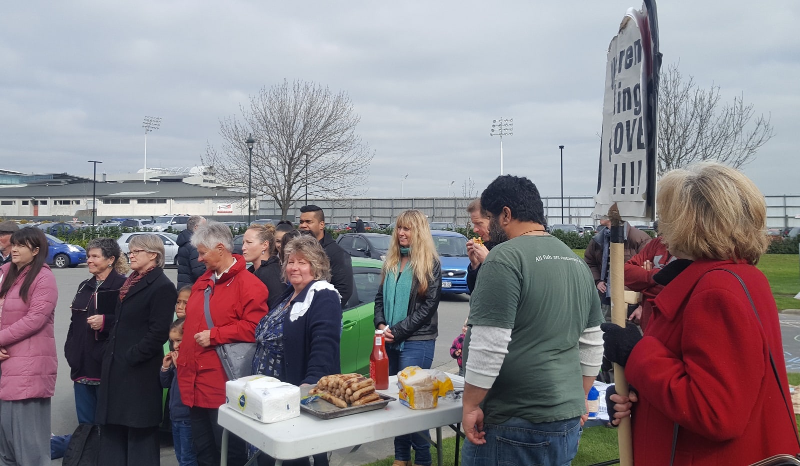 Protestors outside IAG