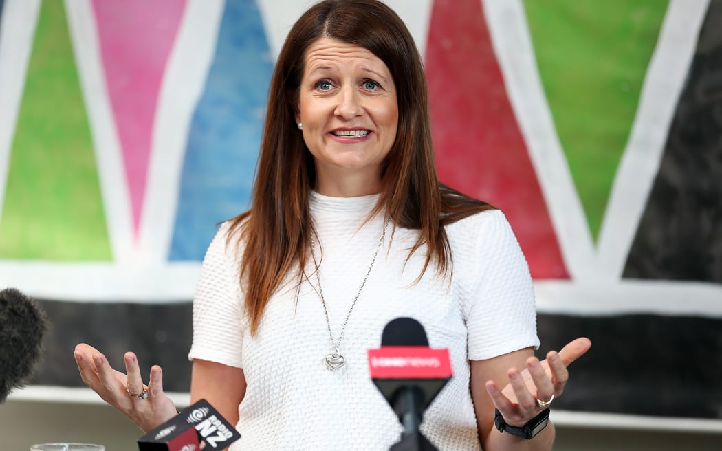 Victoria Crone confirms her bid for the Auckland mayoralty at a news conference on 14 December 2015.