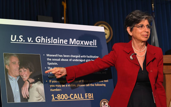 Acting US Attorney for the Southern District of New York, Audrey Strauss, announces charges against Ghislaine Maxwell at a media conference, 2 July 2020, press conference in New York City.