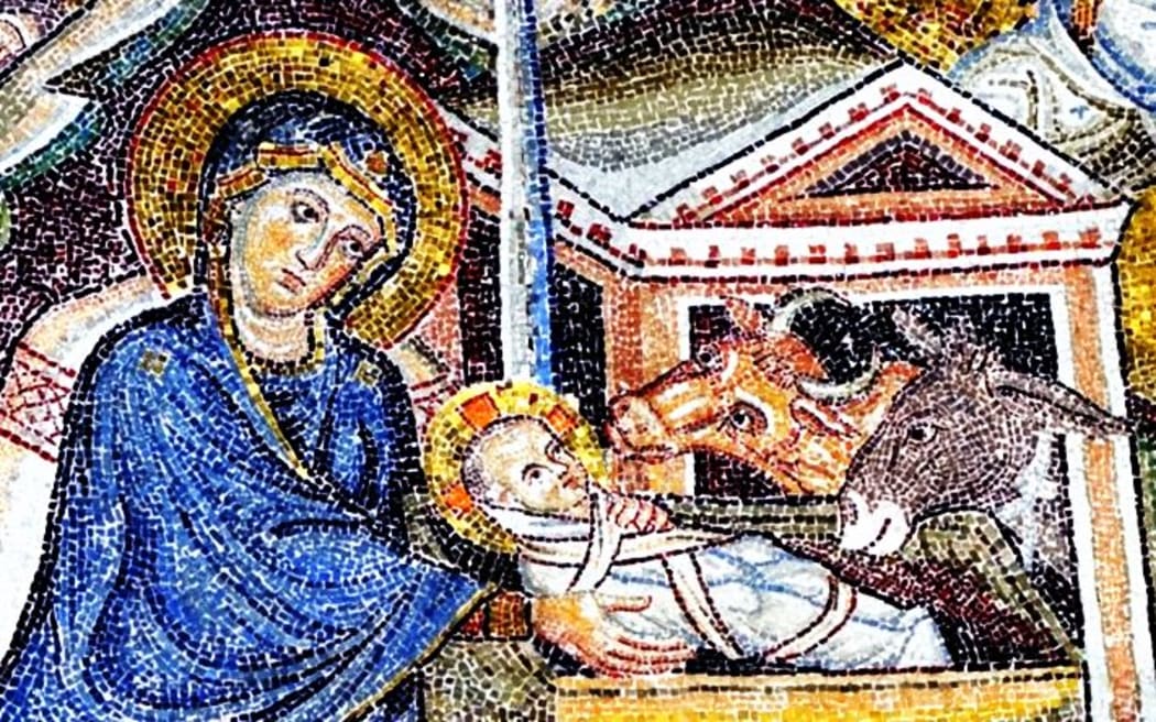 Nativity mosaic by Jacopo Torriti, c1295, Santa Maria Maggiore, Rome