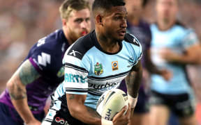 Ben Barba on the burst during Cronulla's grand final win over the Melbourne Storm.