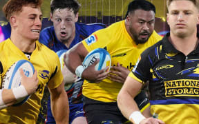 Ruben Love, Cam Roigard, Asafo Aumua and Jordie Barrett. Graphic: Liam K. Swiggs