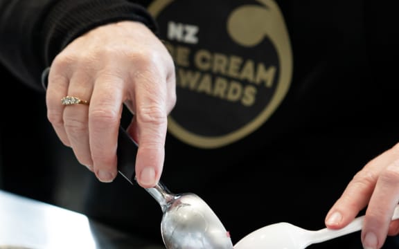 Gelato and ice cream is prepared for judging.