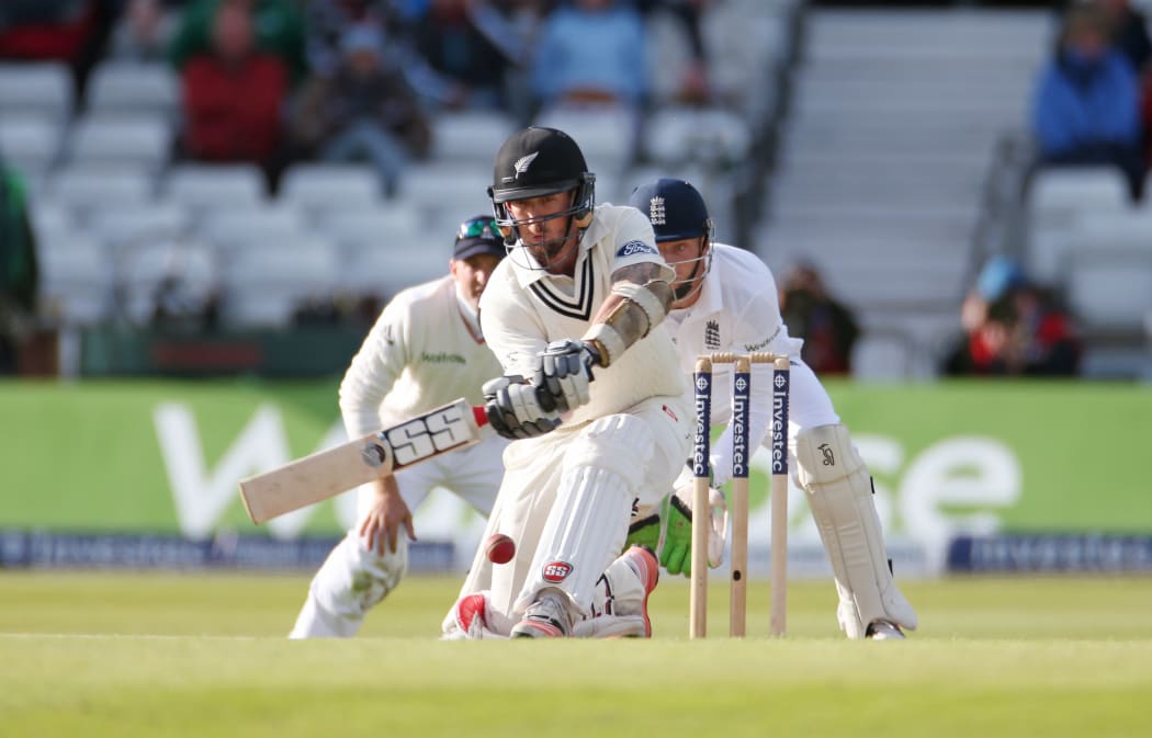 Luke Ronchi bats during the second Investec Test Match between England and New Zealand at Headingley, Leeds.