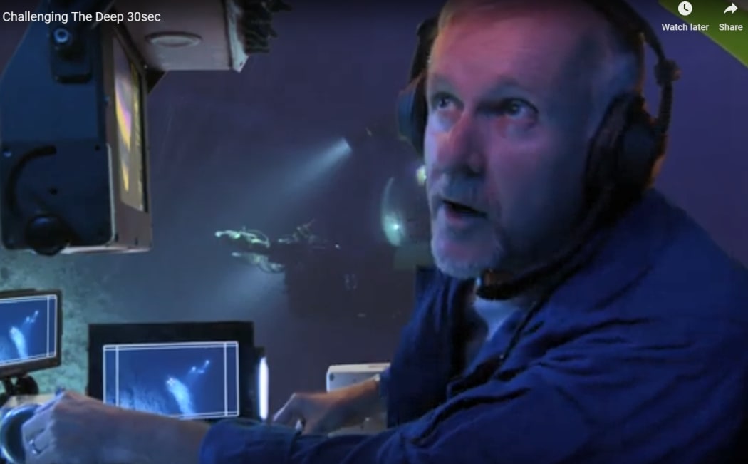James Cameron in a submersible