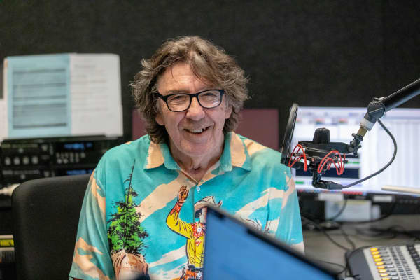 Matinee Idle co-host Phil O'Brien in the Wellington studio.