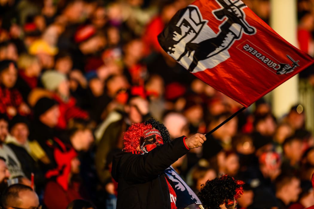 Fans during Super Rugby match Crusaders v Brumbies, at Christchurch Stadium.