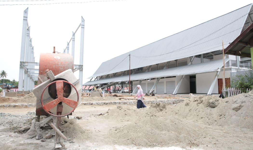 The new Pharaa Market under construction in Sentani, Papua