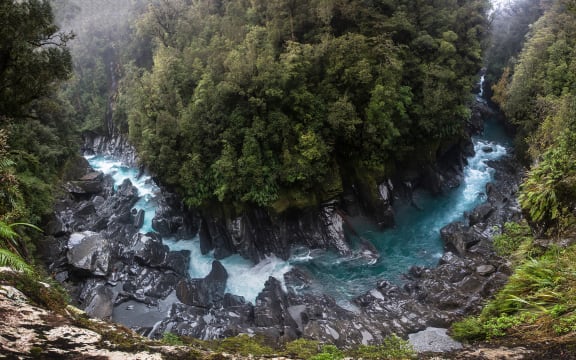 Dramatic river gorge from above