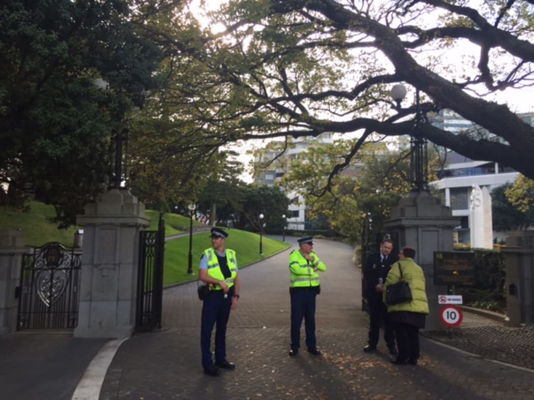police outside Parliament during lockdown
