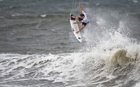 Billy Stairmand (NZL) during the Tokyo 2020 Olympics Men's Surfing  at Tsurigasaki Surfing Beach, Japan on Monday 26th July 2021.
Photo: Sean Evans / ISA Surf
