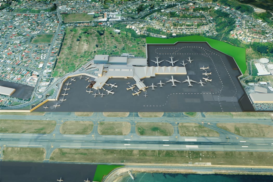 Artist impression of Wellington Airport upgrade.