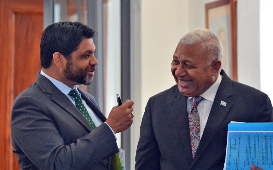 Attorney-General Aiyaz Sayed-Khaiyum and Prime Minister Frank Bainimarama.