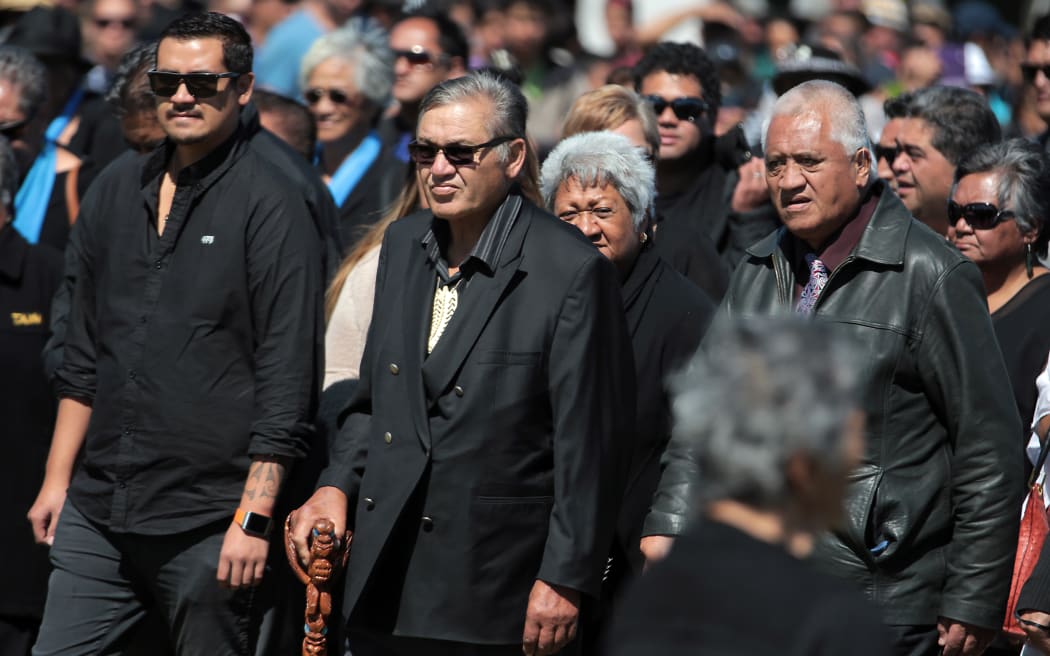 270114. Photo Diego Opatowski / Radio NZ. The Maori King, Tuheitia arriving at Ratana Pa.