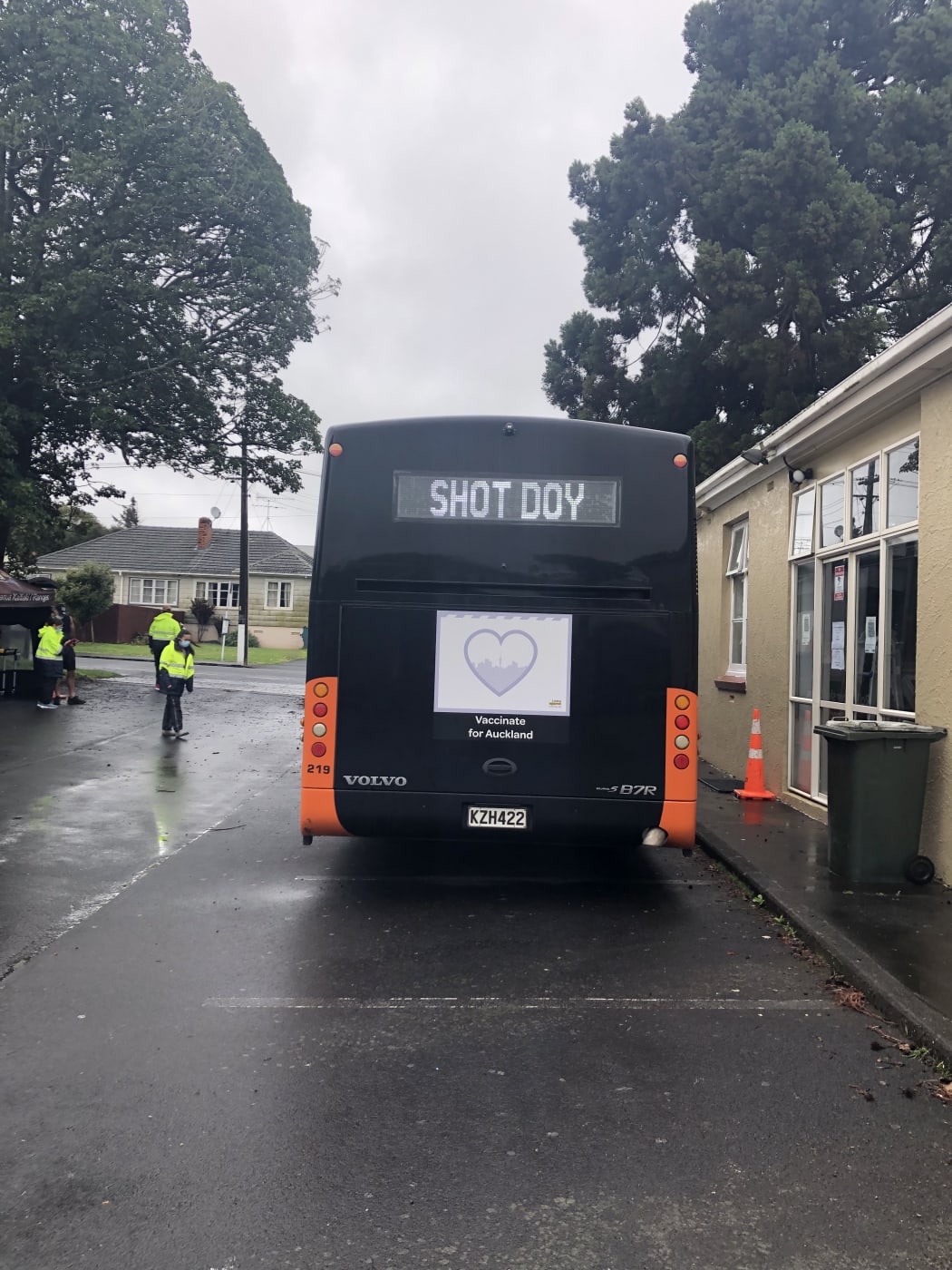 The vaccine bus 'Shot Doy.'