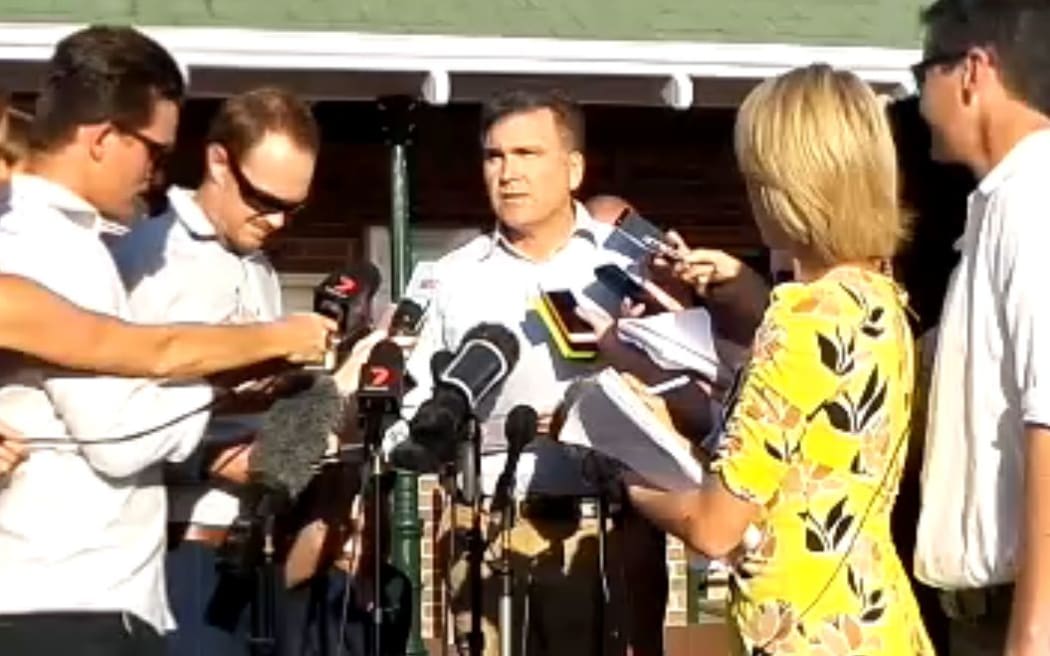 Dreamworld chief executive Craig Davidson speaks to media after an accident at the theme park claimed four lives.
